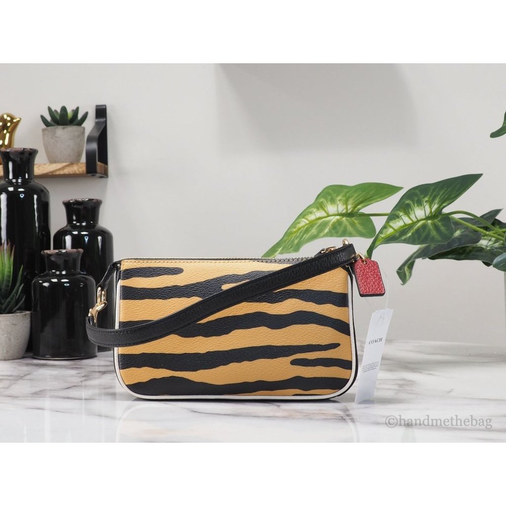NEW Coach Nolita 19 Mini Wrist Bag Animal Tiger Print Coated Canvas Top Handle - Picture 3 of 10